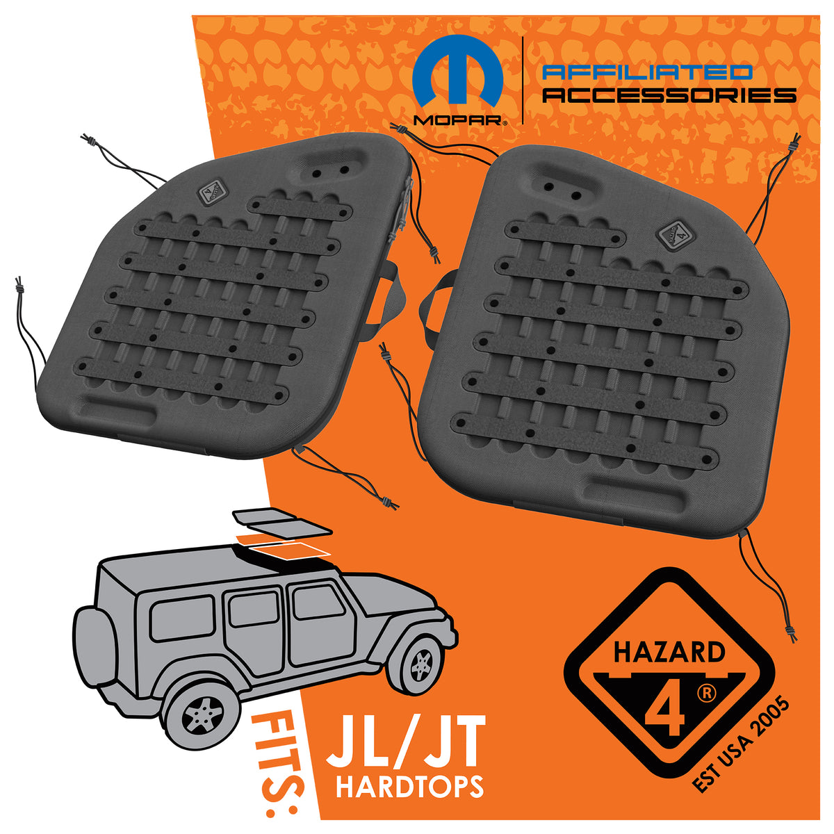 Jeep Molded Storage Headliners Front Set 3M™ VHB™: All JL