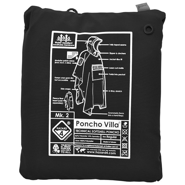 Poncho Villa™ 2020 Version: Technical Soft-Shell Poncho by Hazard 